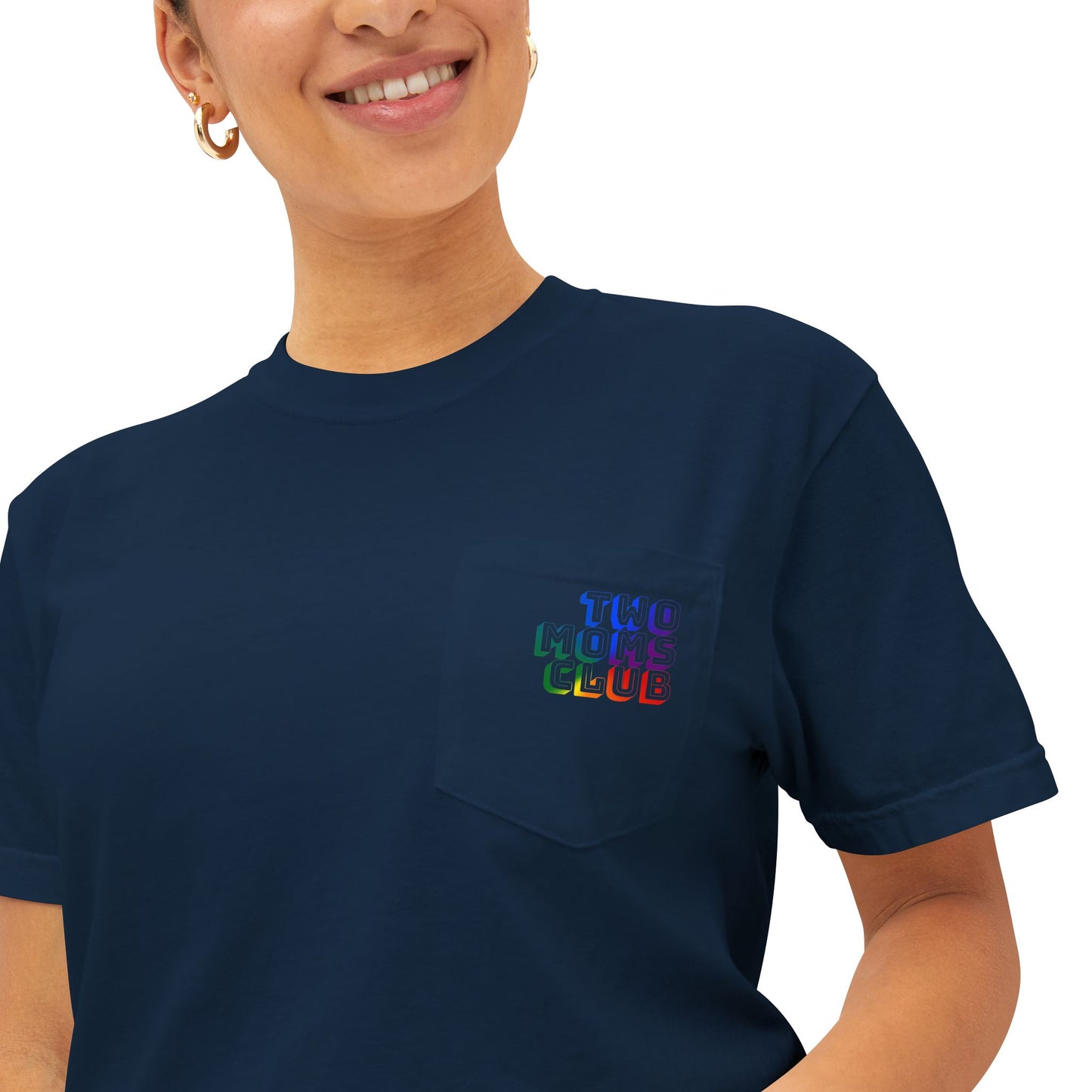 Two Moms Club - Graphic Unisex Pocket Tee - Proud 365