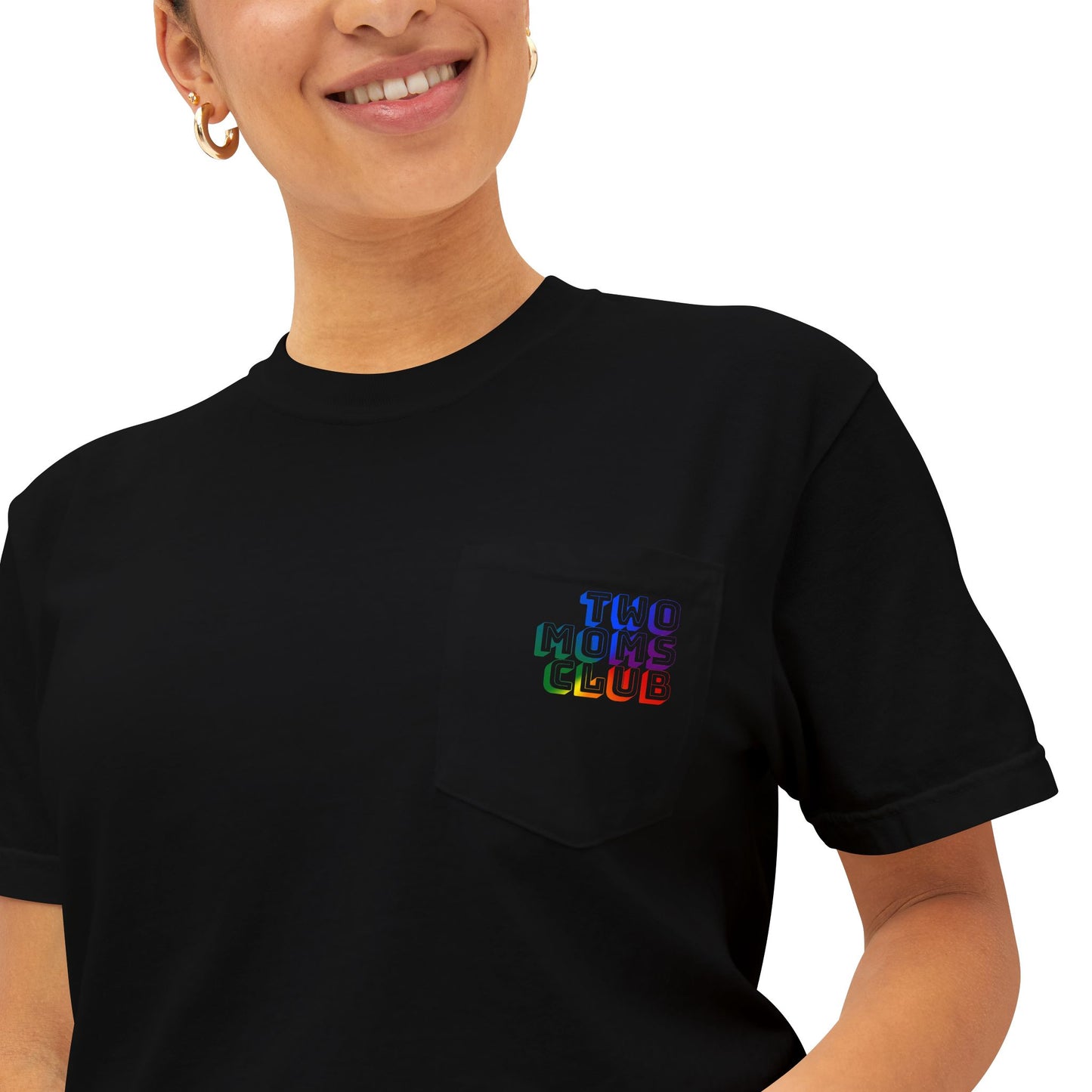 Two Moms Club - Graphic Unisex Pocket Tee - Proud 365