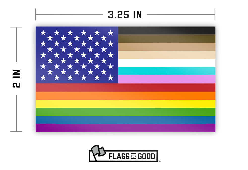 "FOR ALL" U.S. Flag Sticker