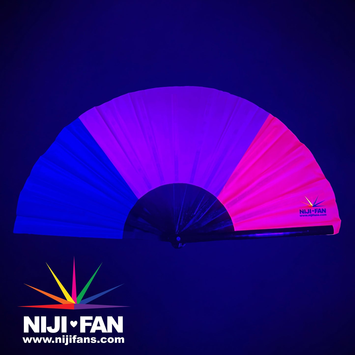 Bisexual Flag Clack Fan *Black Light Reactive*