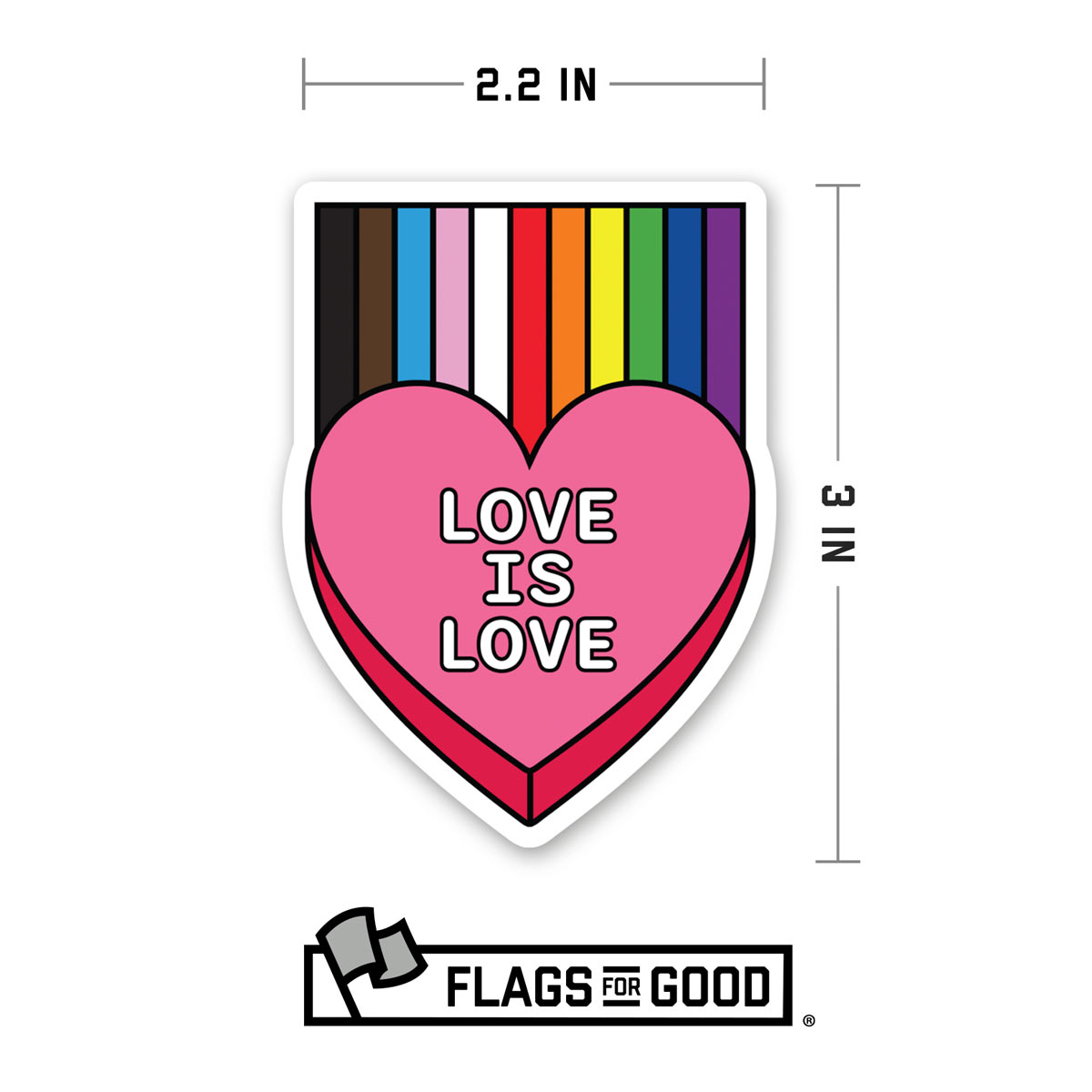 Love is Love Rainbow Heart Sticker