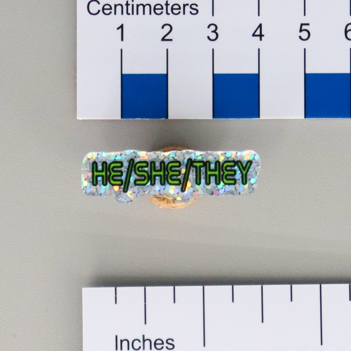 Space Font Acrylic Pronoun Pin