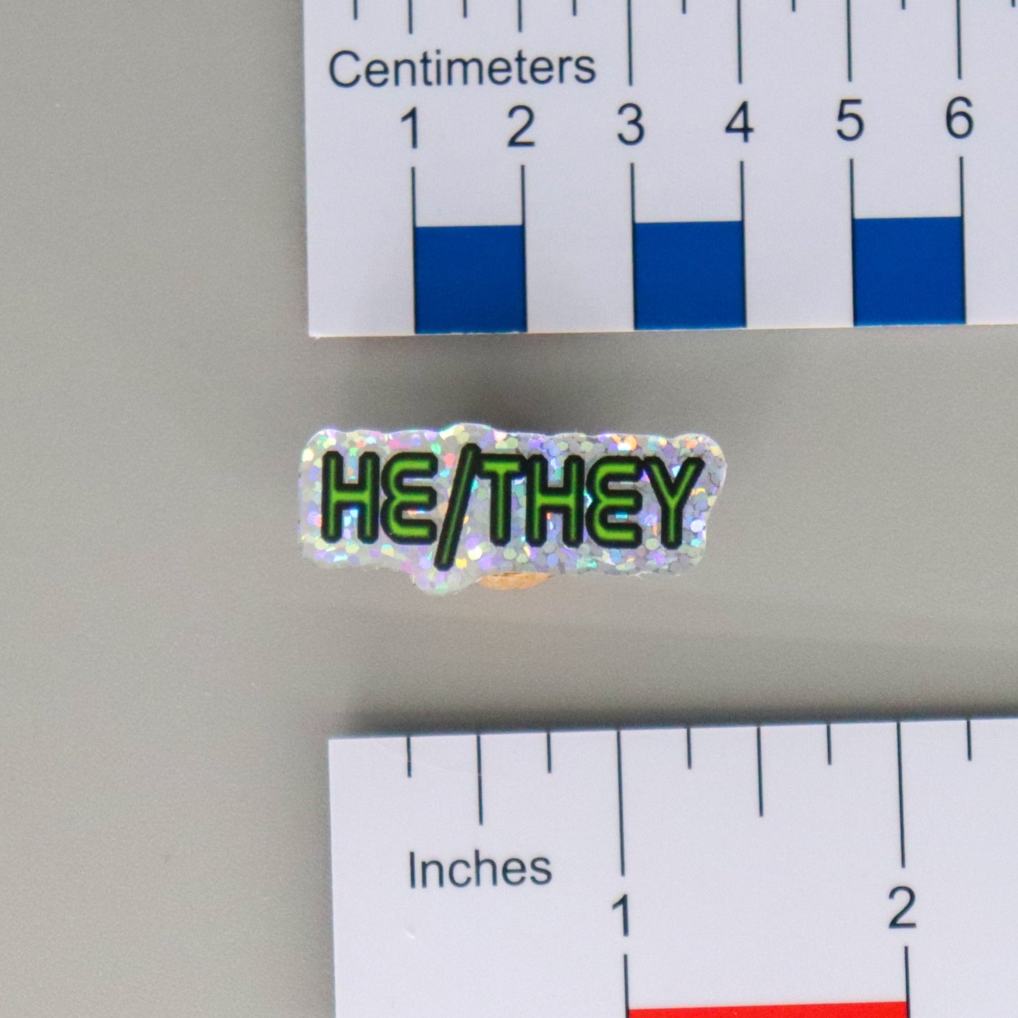 Space Font Acrylic Pronoun Pin
