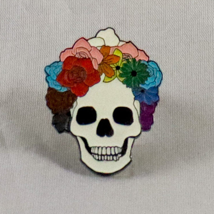 Proud to the Bone Glow-in-the-Dark Human Skull Progress Pride Enamel Pin
