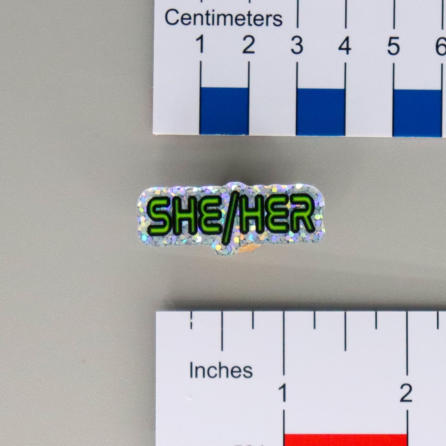 Space Font Acrylic Pronoun Pin