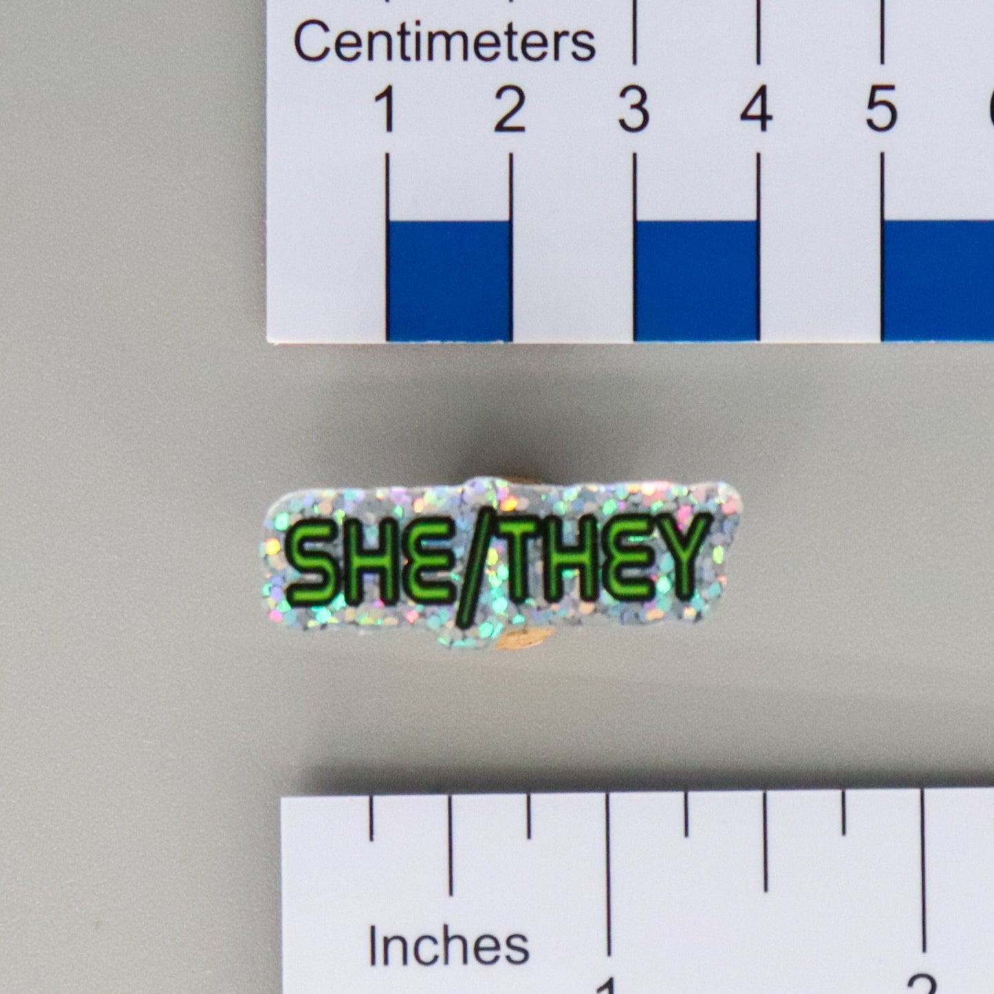 Space Font Acrylic Pronoun Pin
