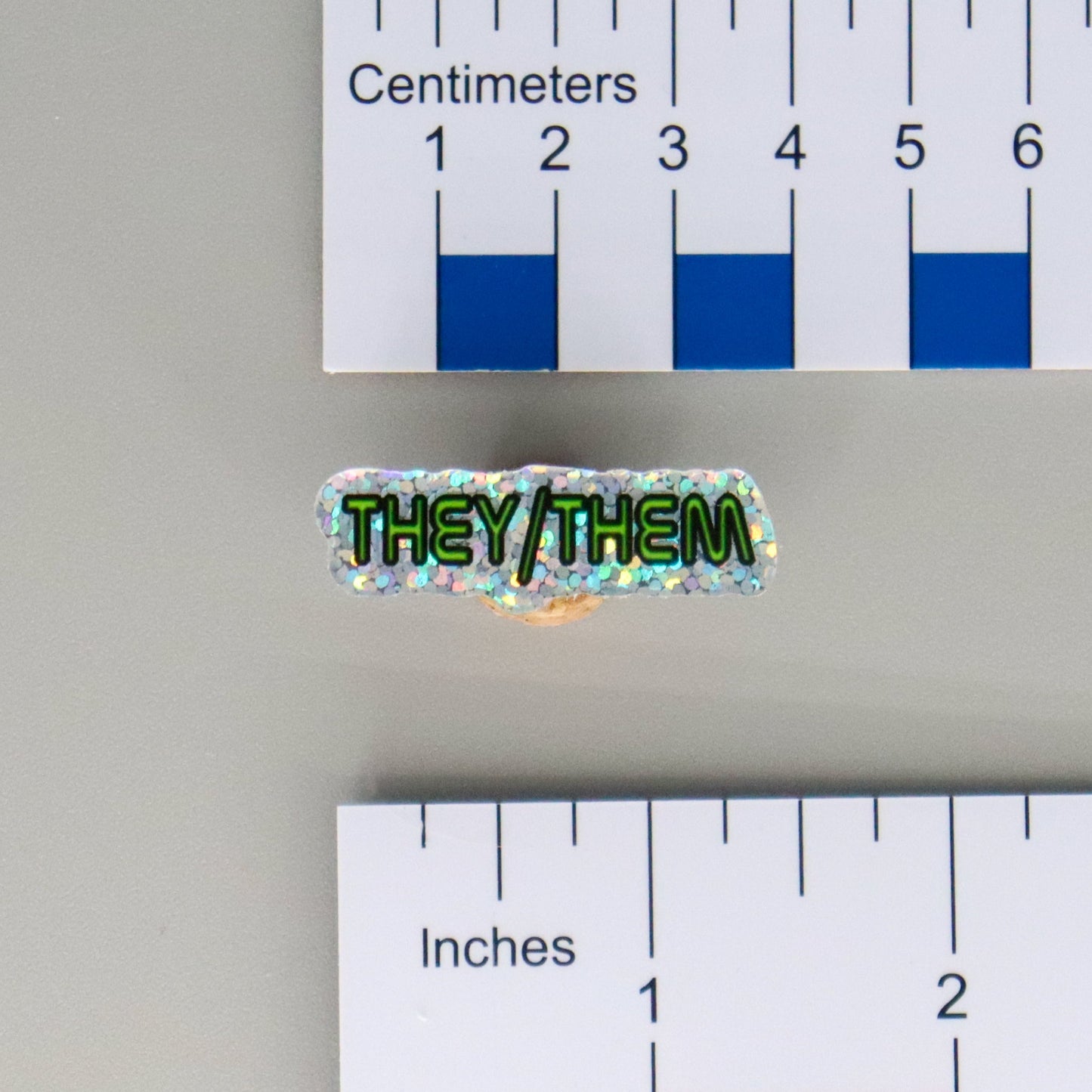 Space Font Acrylic Pronoun Pin