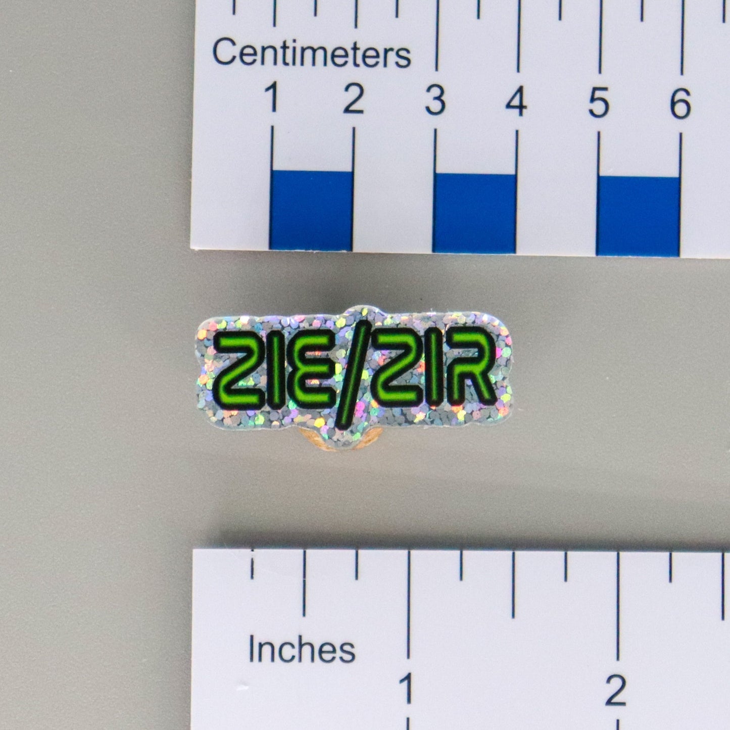 Space Font Acrylic Pronoun Pin