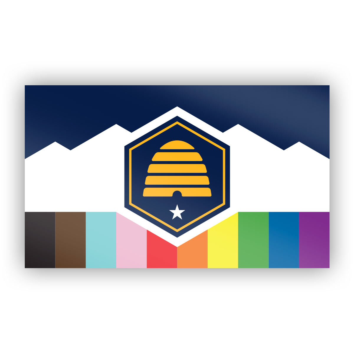 Utah LGBTQ Pride Flag Sticker | New Beehive Flag