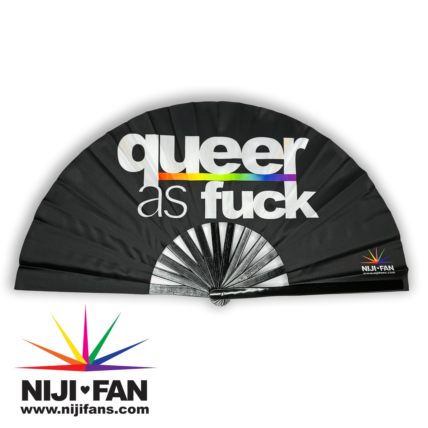 Queer As Fuck Clack Fan *Blacklight Reactive*