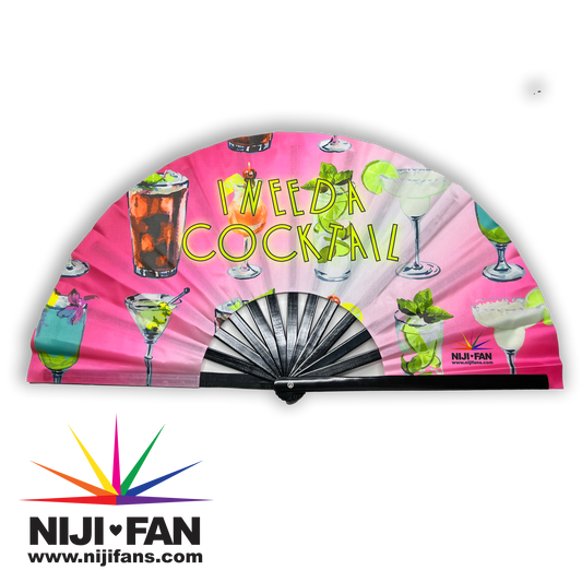 I Need A Cocktail Clack Fan *Black Light Reactive*