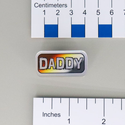 "DADDY" Mirrored Pride Pin