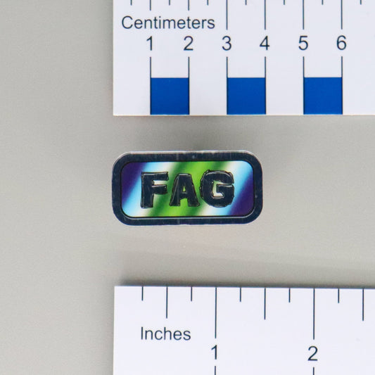 "FAG" Mirrored Pride Pin