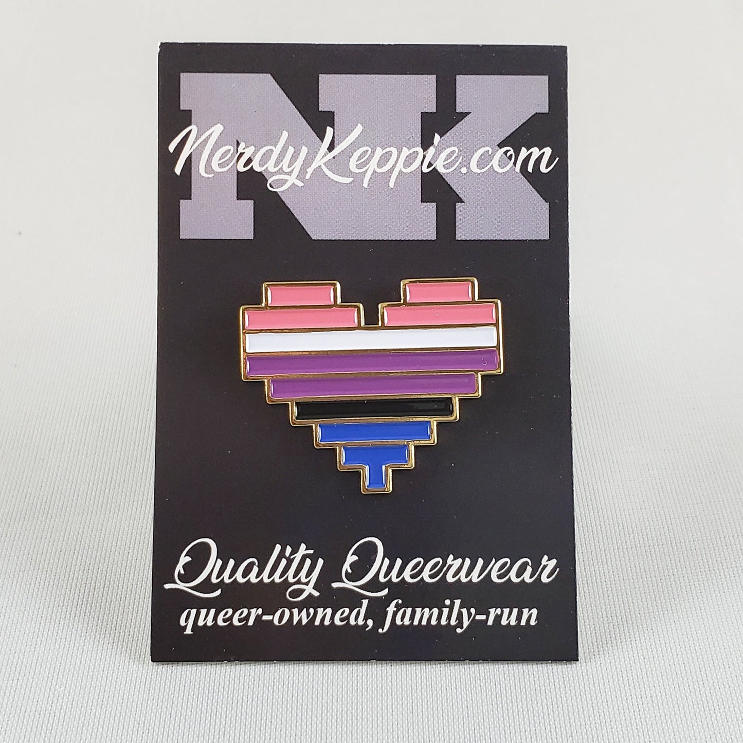 Console Pride 8-Bit Heart Pride Enamel Pins