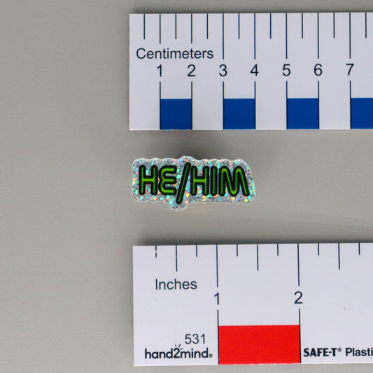 Space Font Acrylic Pronoun Pin