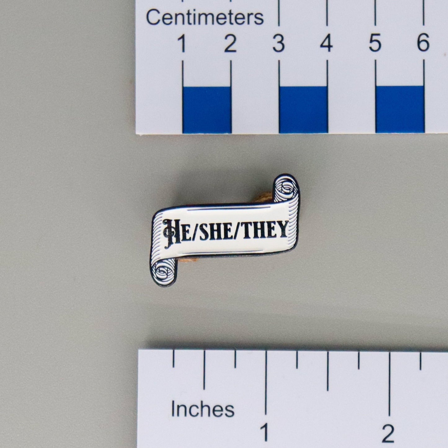 Paper Scroll Pronoun Enamel Pin