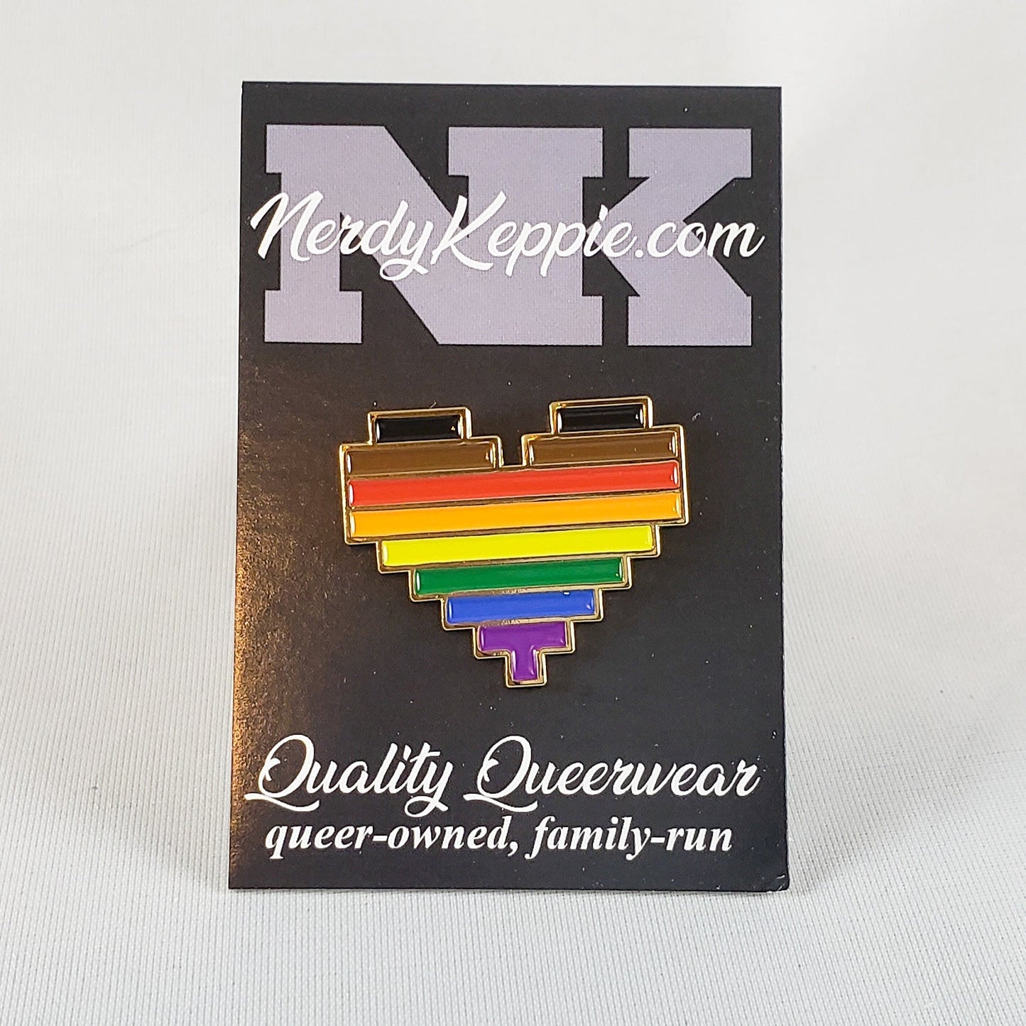 Console Pride 8-Bit Heart Pride Enamel Pins