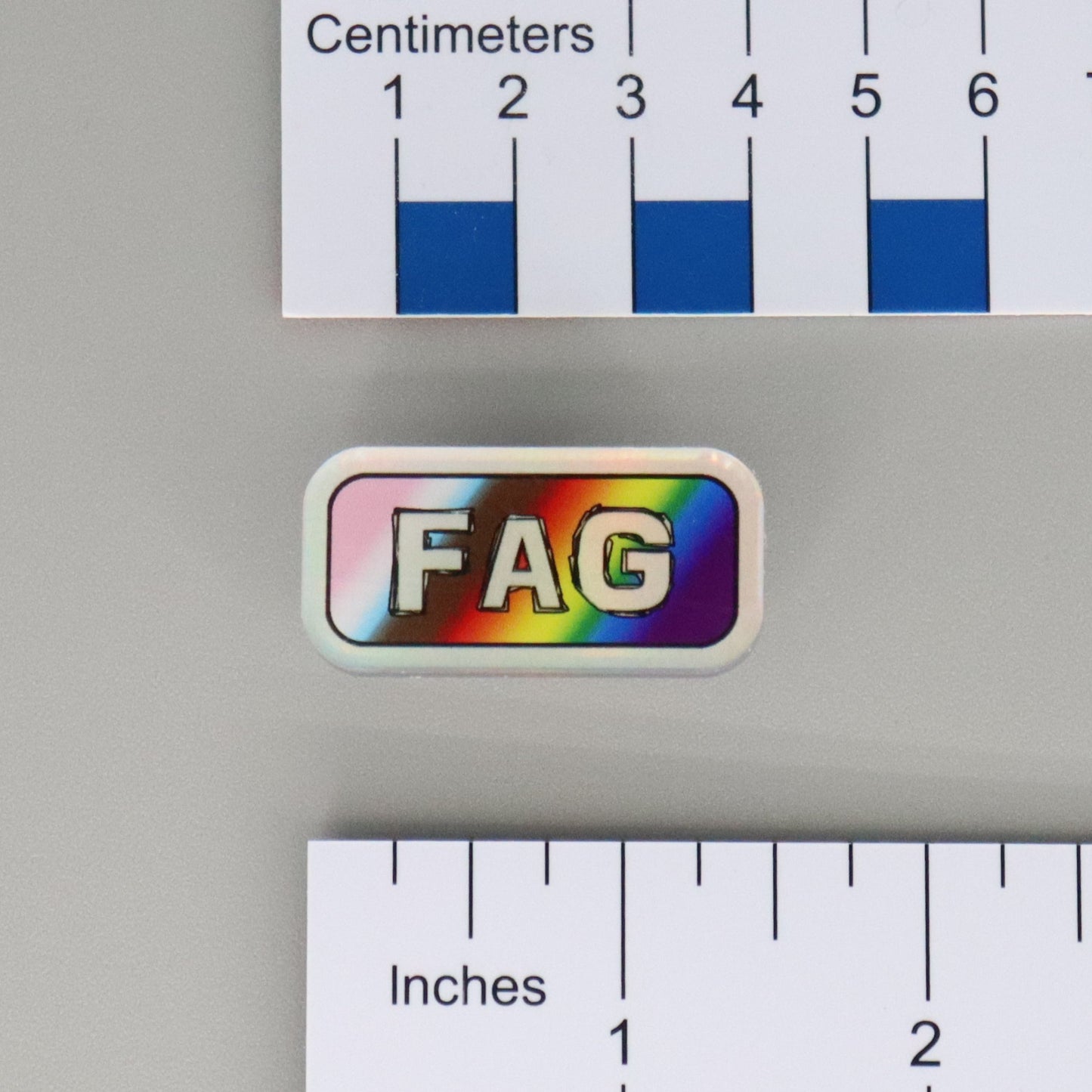 "FAG" Mirrored Pride Pin