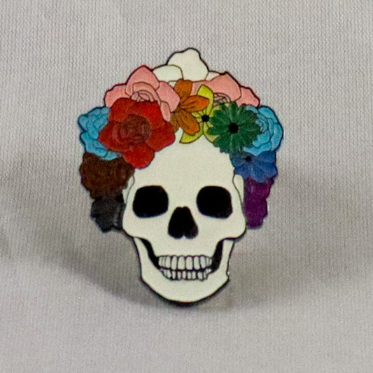 Proud to the Bone Glow-in-the-Dark Human Skull Progress Pride Enamel Pin