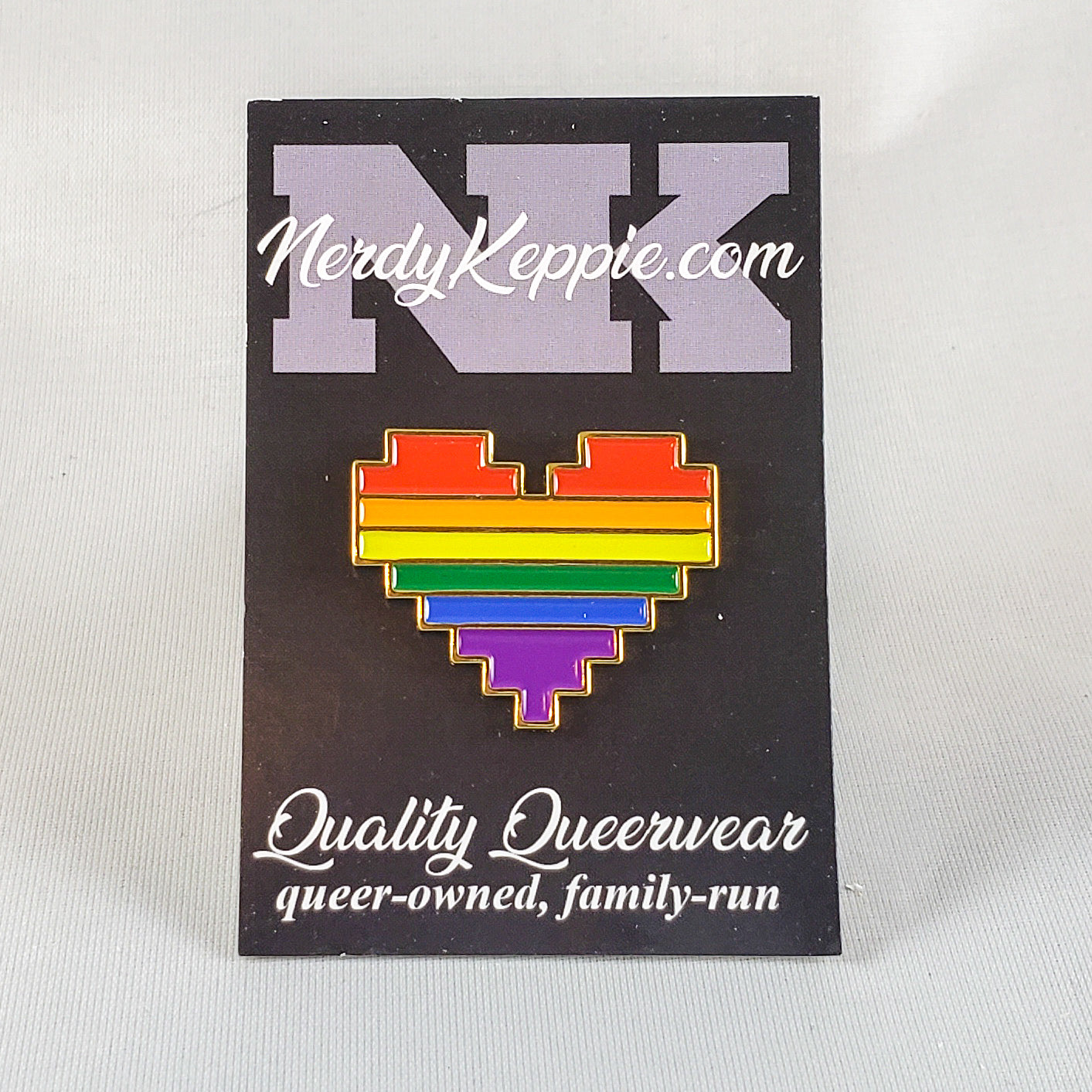 Console Pride 8-Bit Heart Pride Enamel Pins
