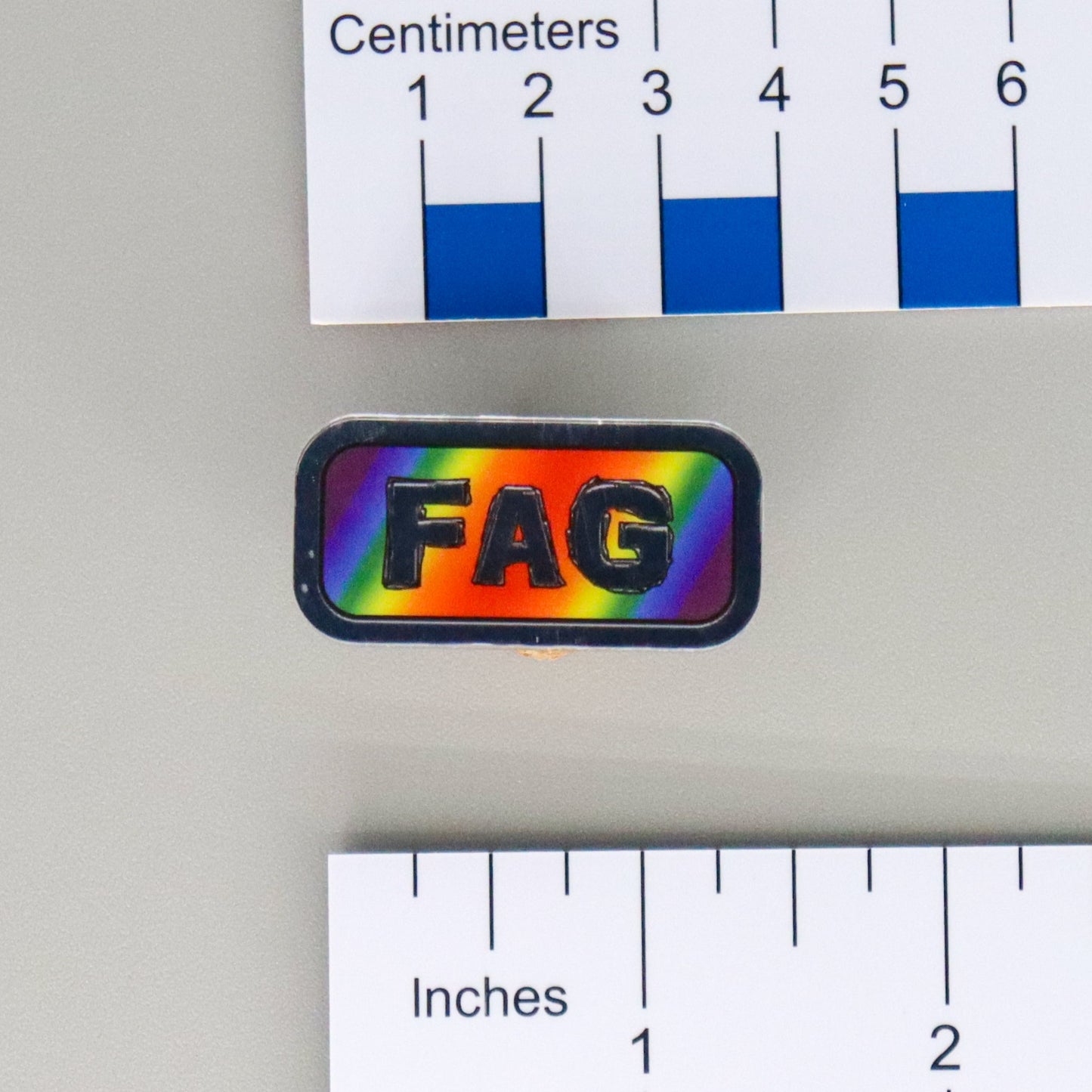 "FAG" Mirrored Pride Pin