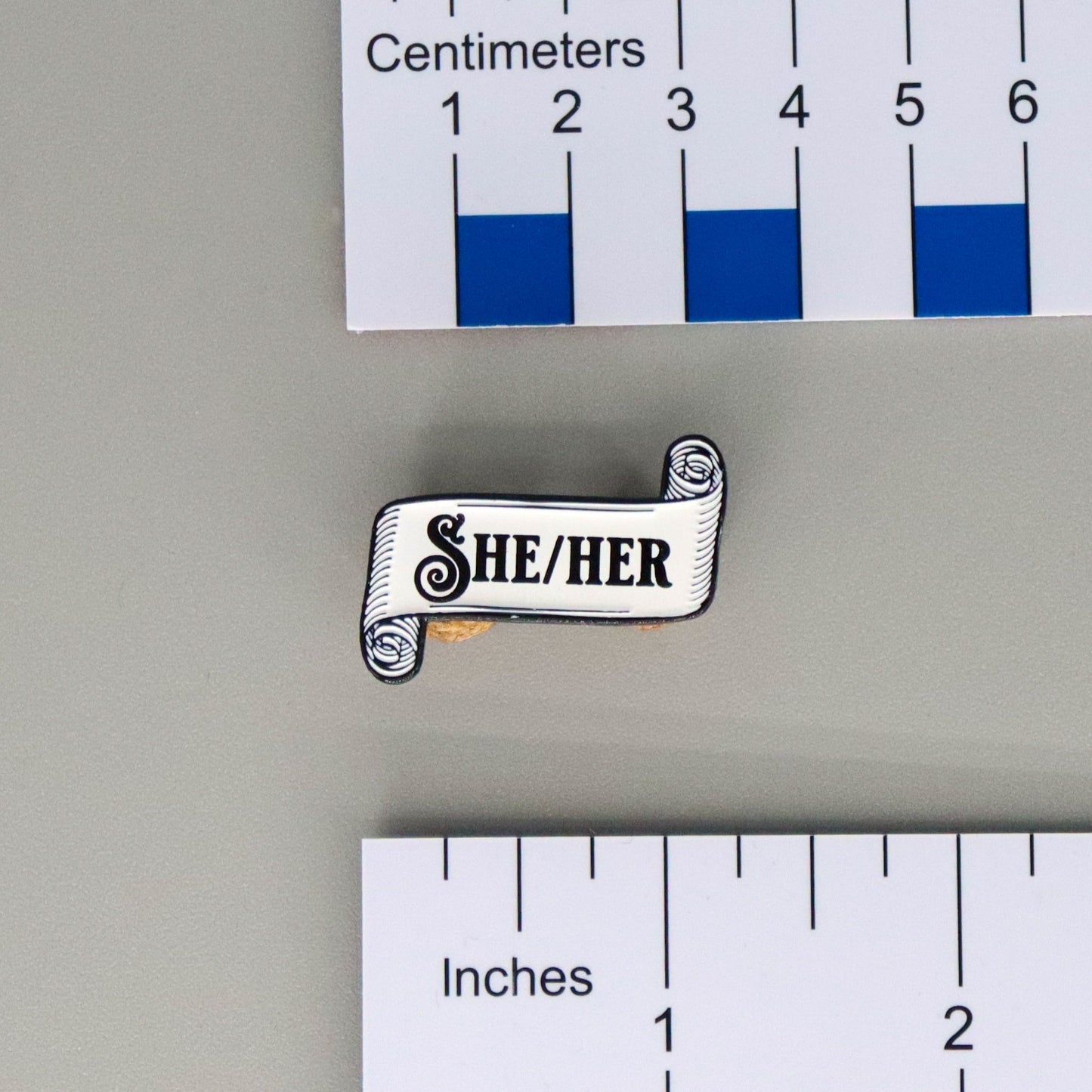 Paper Scroll Pronoun Enamel Pin