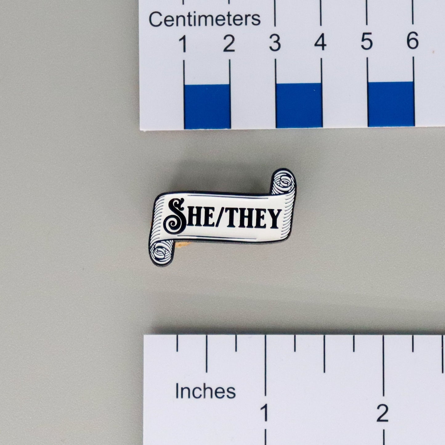 Paper Scroll Pronoun Enamel Pin