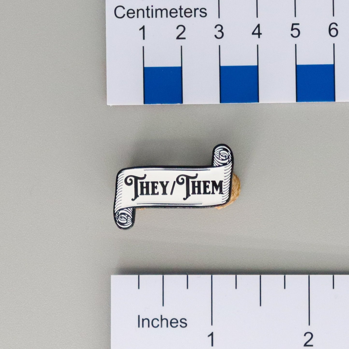Paper Scroll Pronoun Enamel Pin