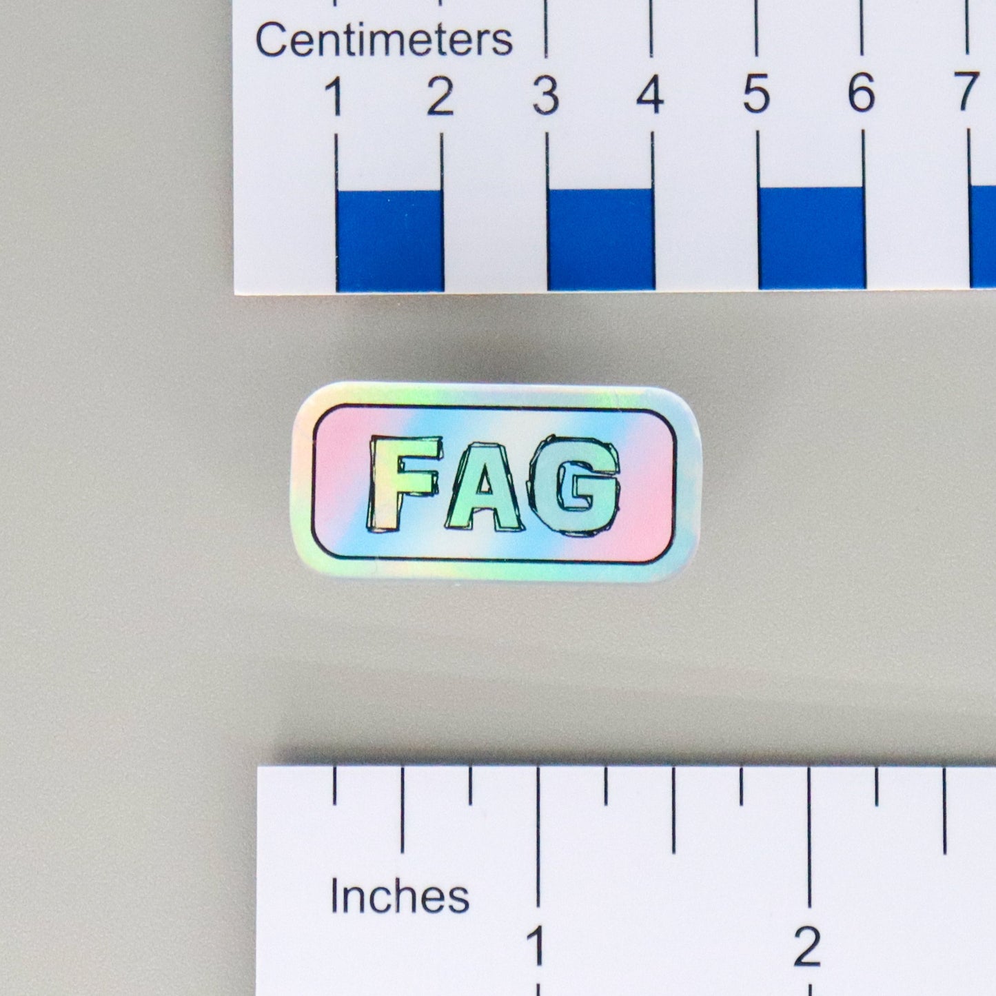 "FAG" Mirrored Pride Pin